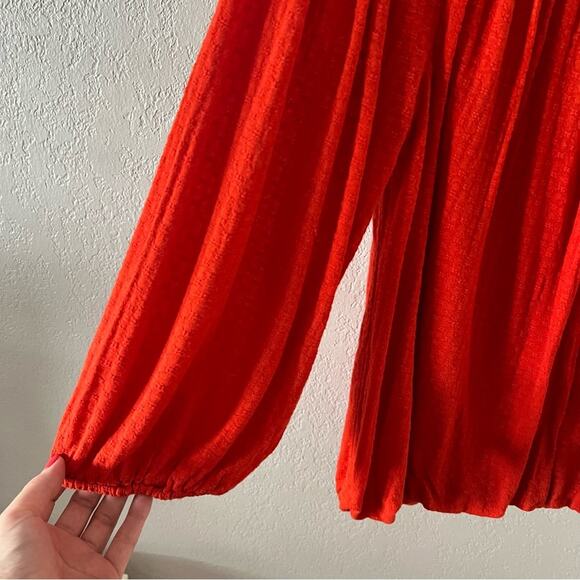 Free People Begonia Red Embroidered Blouse - Picture 5 of 11